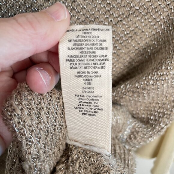 Free People Metallic Knit V-Neck Tunic With Velvet Bell Sleeves, S - Picture 9 of 10